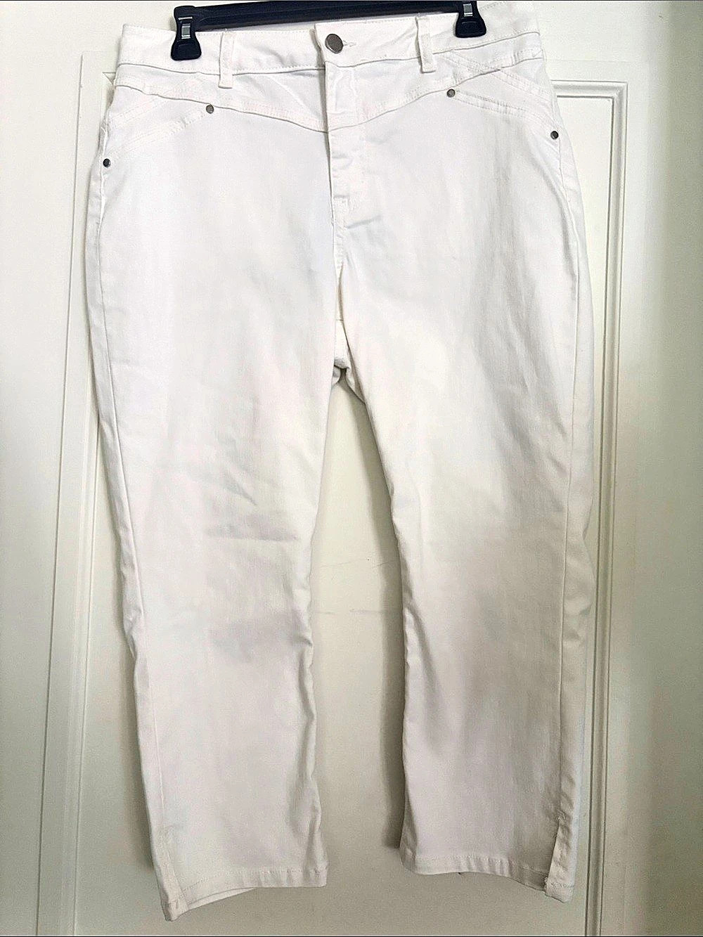 Frilli Exchange White Skinny Capri Jeans Waist 10 NWT